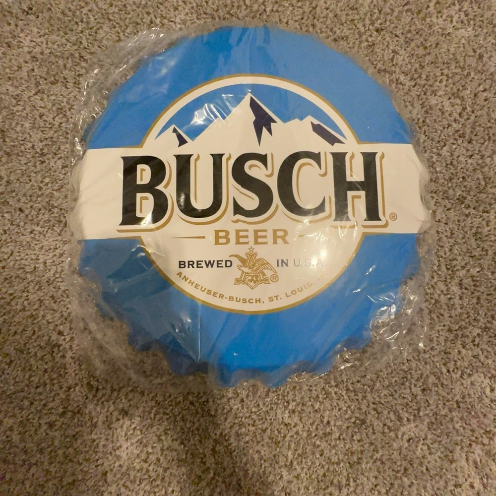 Busch Beer Blue Bottle Cap Sign